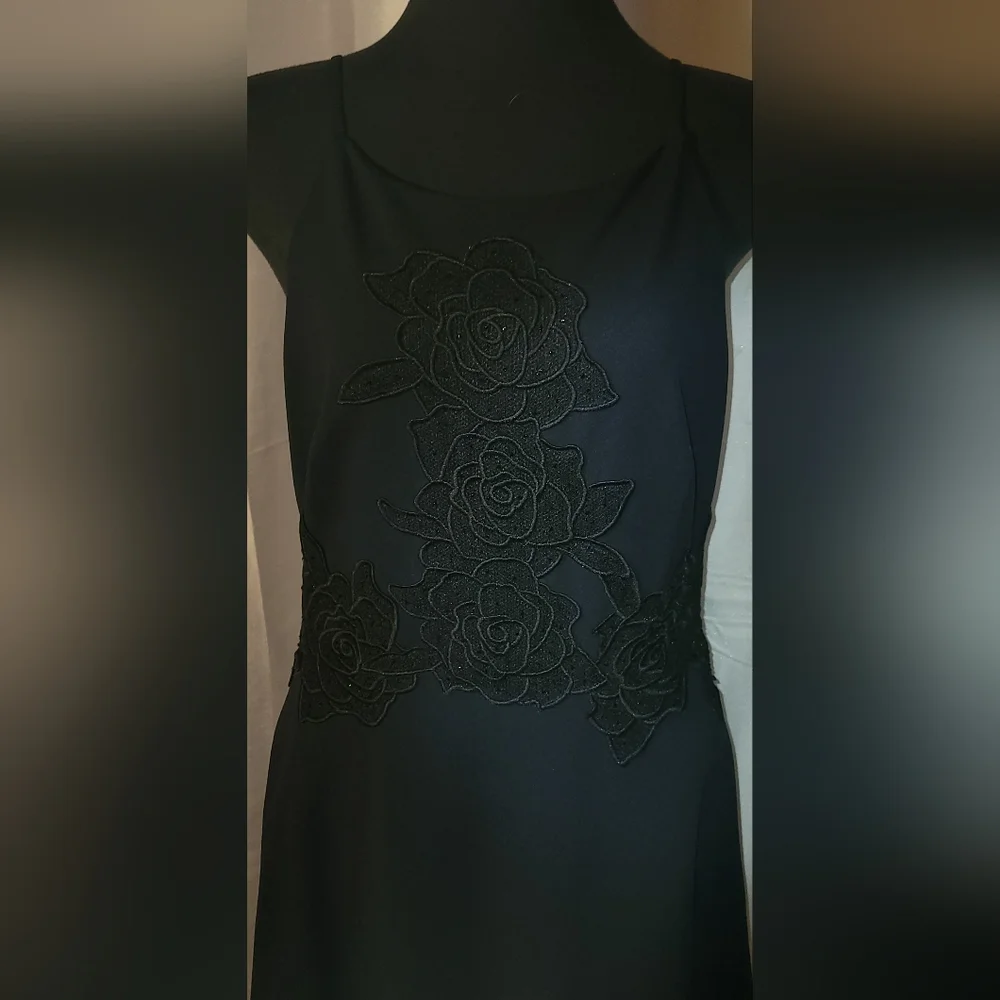 AIDAN MATTOX navy blue high low dress - Picture 2 of 6